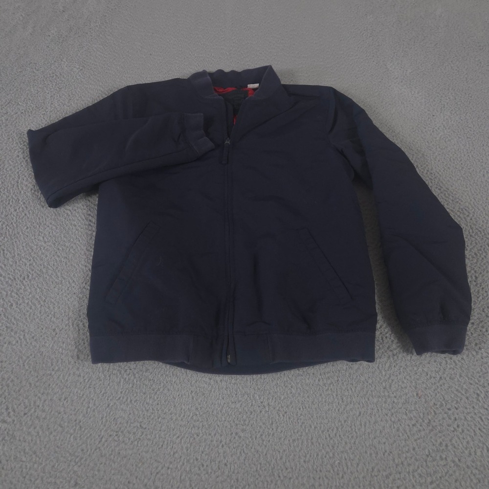 Levi Strauss & Co Jacket Mens Medium Navy Blue Bomber Full Zip Red Lining Coat